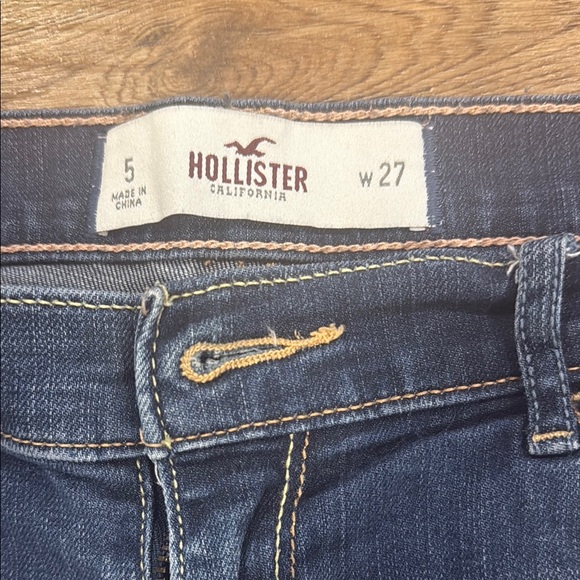 Hollister Blue Jean Shorts Distressed Denim - Picture 2 of 4
